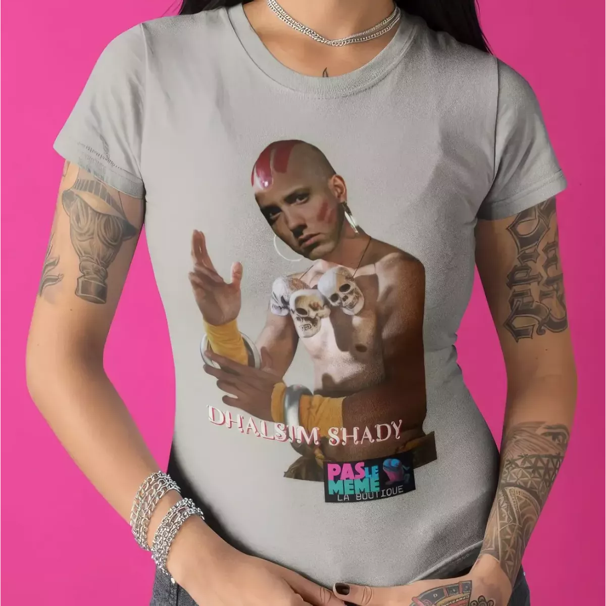 DHALSIM SHADY t-shirt femme col rond 100% coton