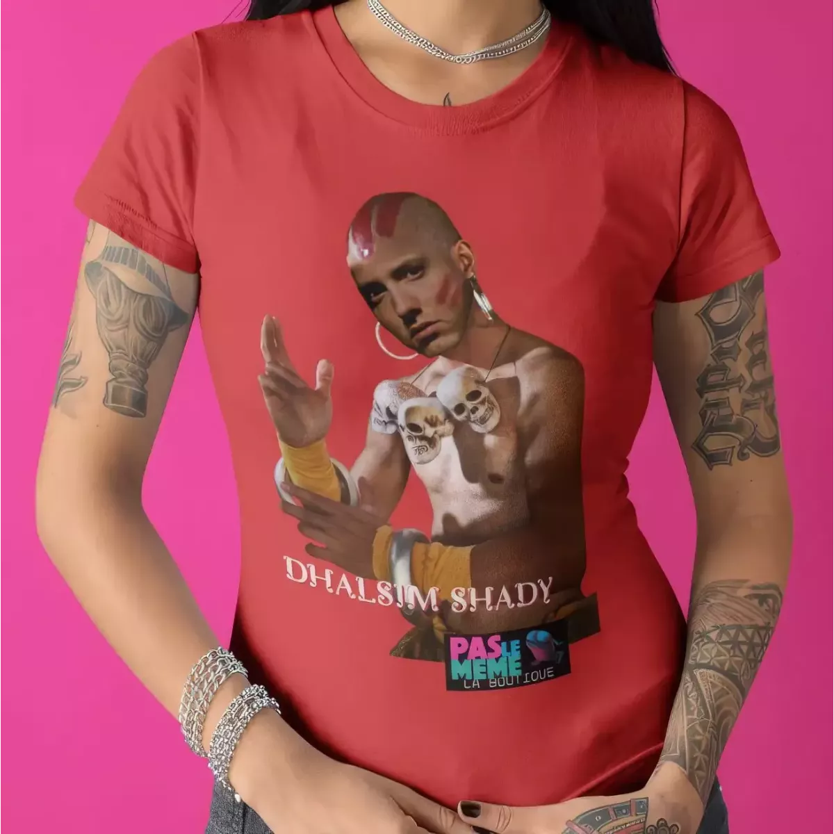 DHALSIM SHADY t-shirt femme col rond 100% coton