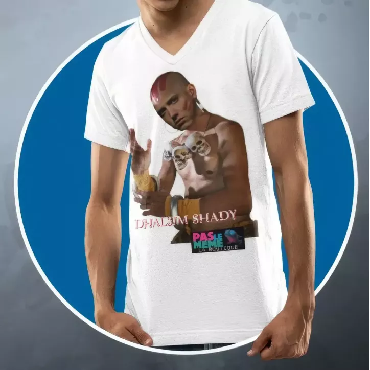 DHALSIM SHADY t-shirt homme col V 100% coton