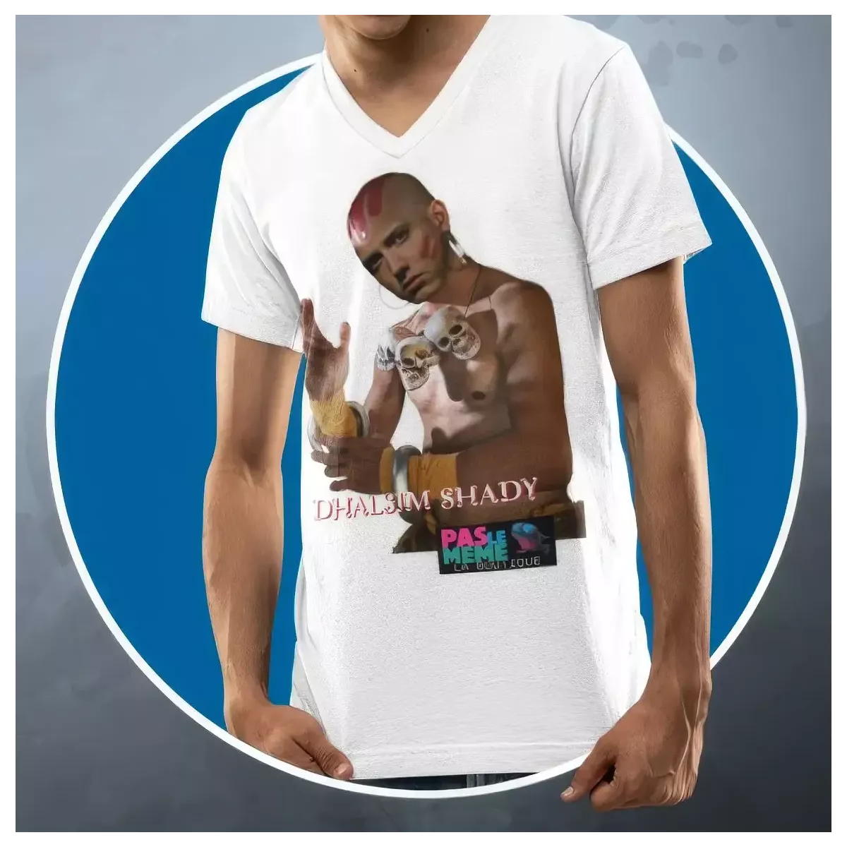 DHALSIM SHADY t-shirt homme col V 100% coton