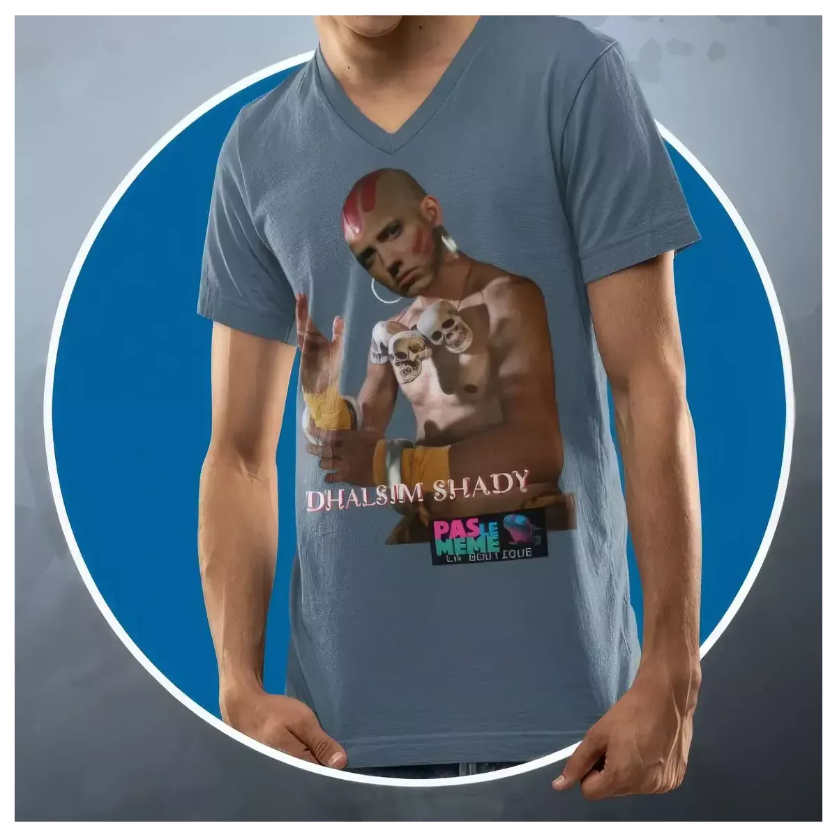 DHALSIM SHADY t-shirt homme col V 100% coton