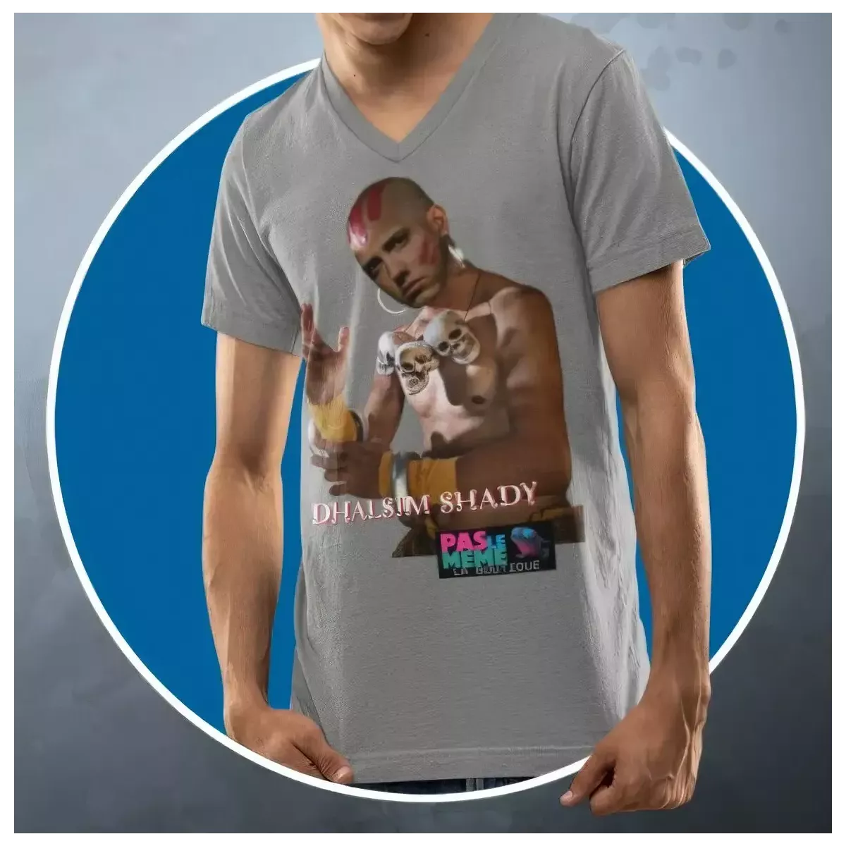 DHALSIM SHADY t-shirt homme col V 100% coton