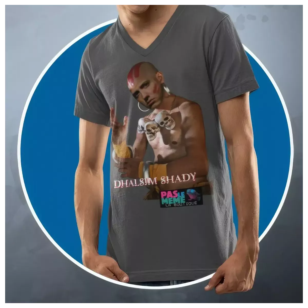 DHALSIM SHADY t-shirt homme col V 100% coton