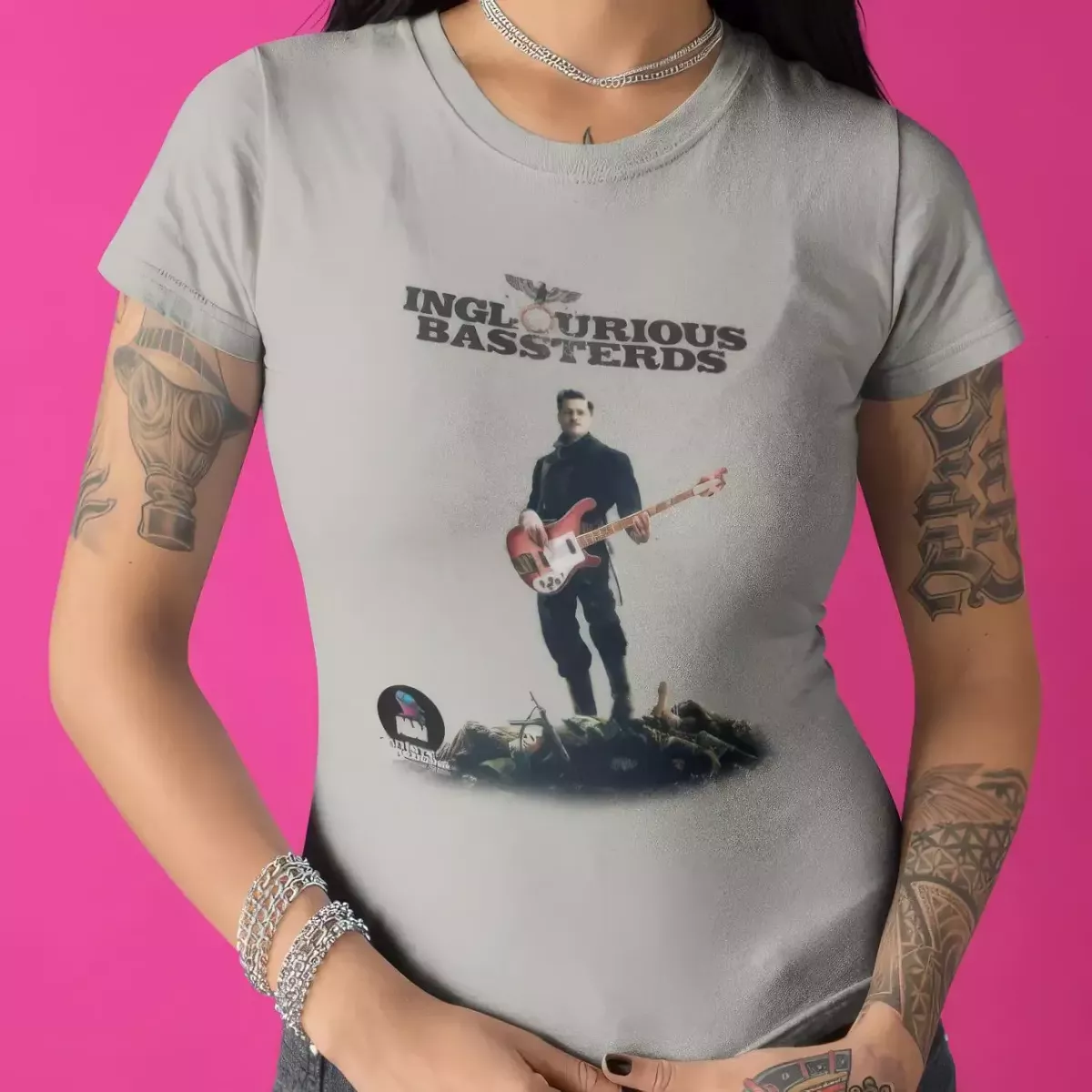 INGLORIOUS BASSTERDS t-shirt femme col rond 100% coton