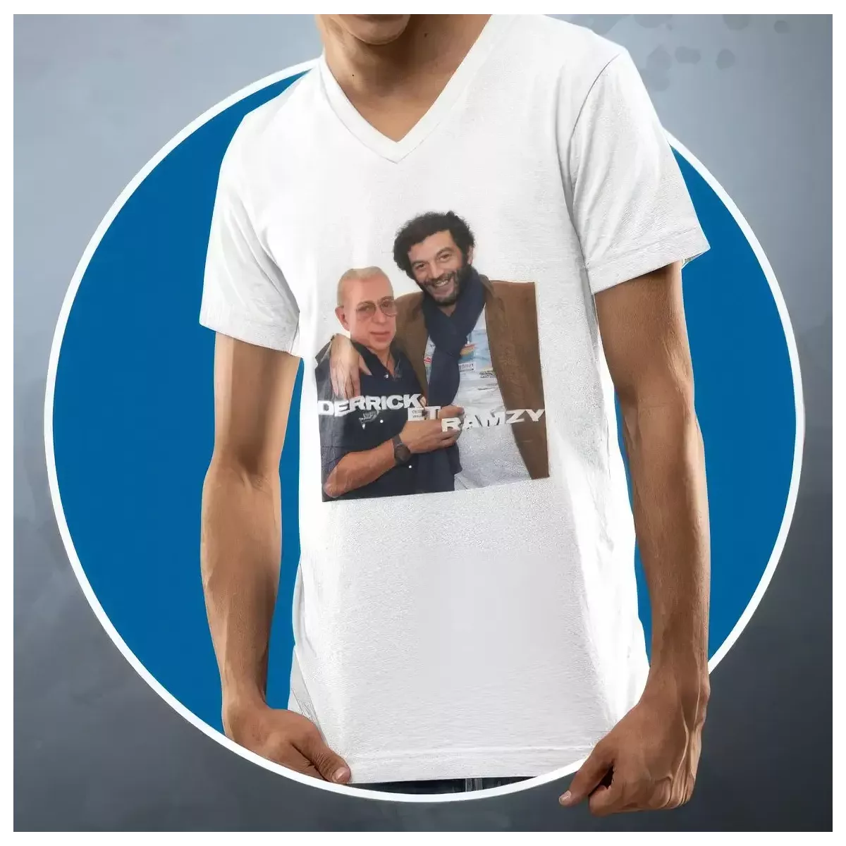 DERRICK ET RAMZY t-shirt homme à col V 100% coton