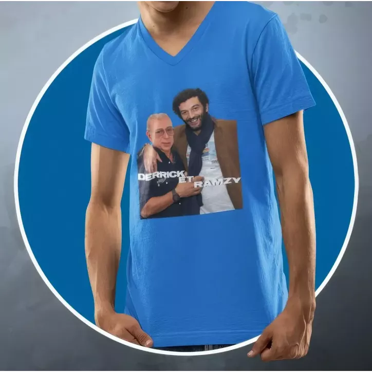 DERRICK ET RAMZY t-shirt homme à col V 100% coton