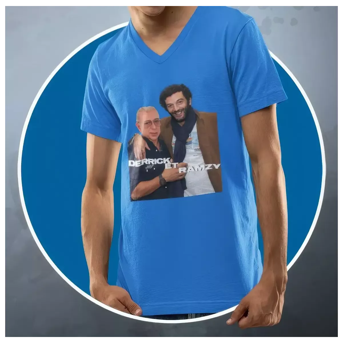 DERRICK ET RAMZY t-shirt homme à col V 100% coton