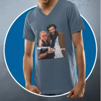 DERRICK ET RAMZY t-shirt homme à col V 100% coton