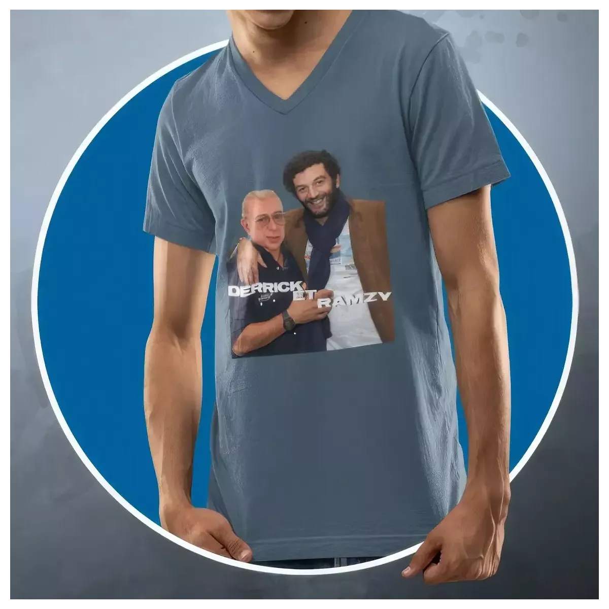 DERRICK ET RAMZY t-shirt homme à col V 100% coton