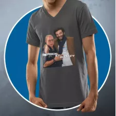 DERRICK ET RAMZY t-shirt homme à col V 100% coton