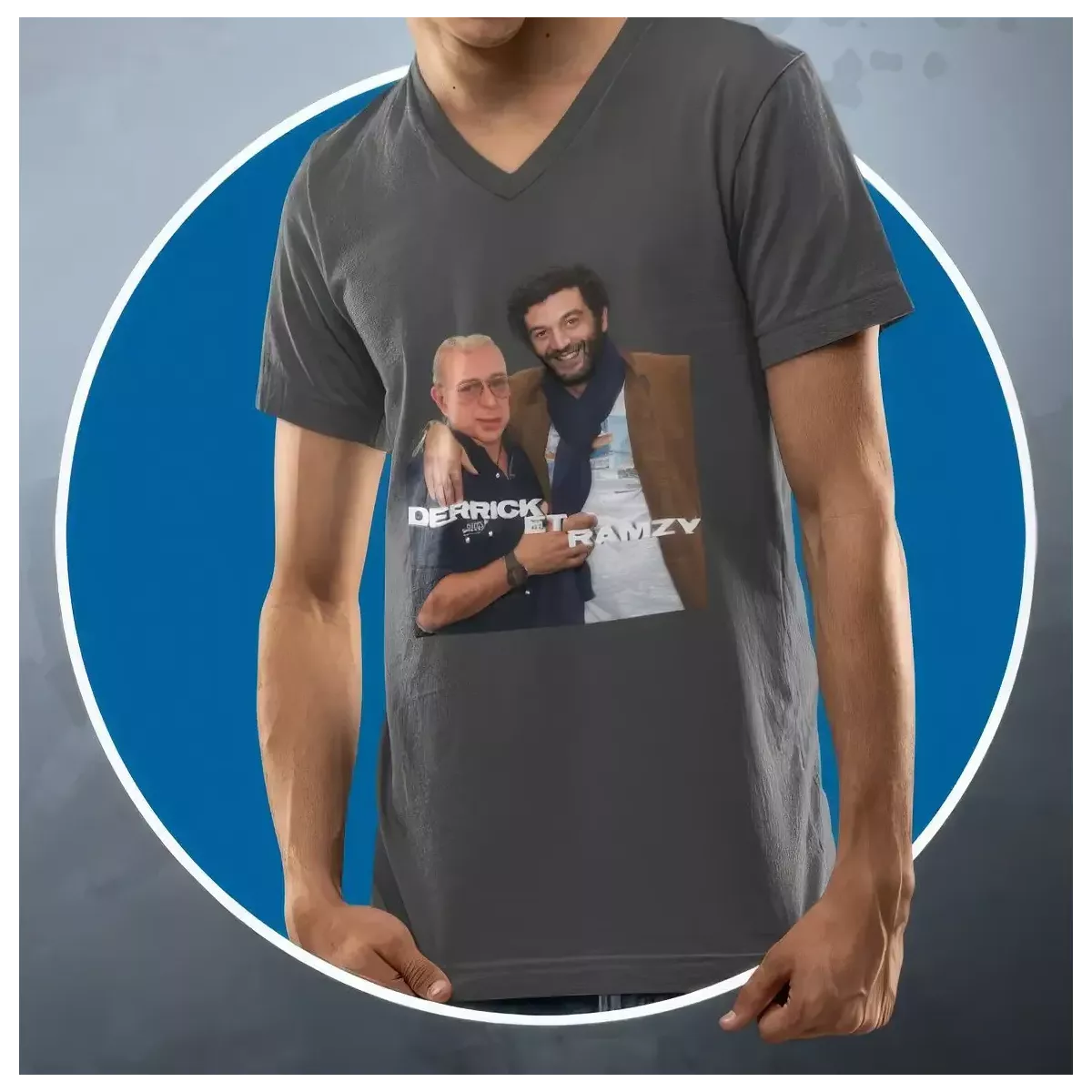 DERRICK ET RAMZY t-shirt homme à col V 100% coton